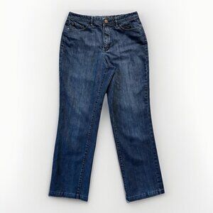 Coldwater Creek Jeans Womens 10 Blue Straight Leg Slimming‎ Panel *Altered*